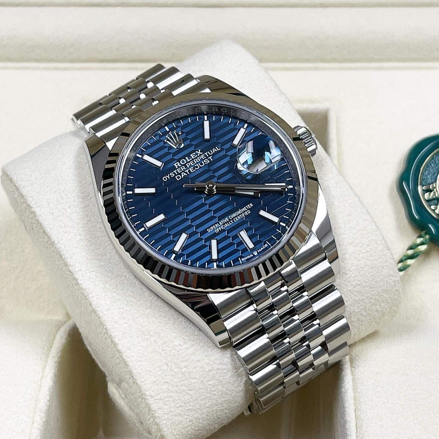 Rolex Datejust 36mm Azul Acanalado - Jubilee / Estriado / 126234 / 2022