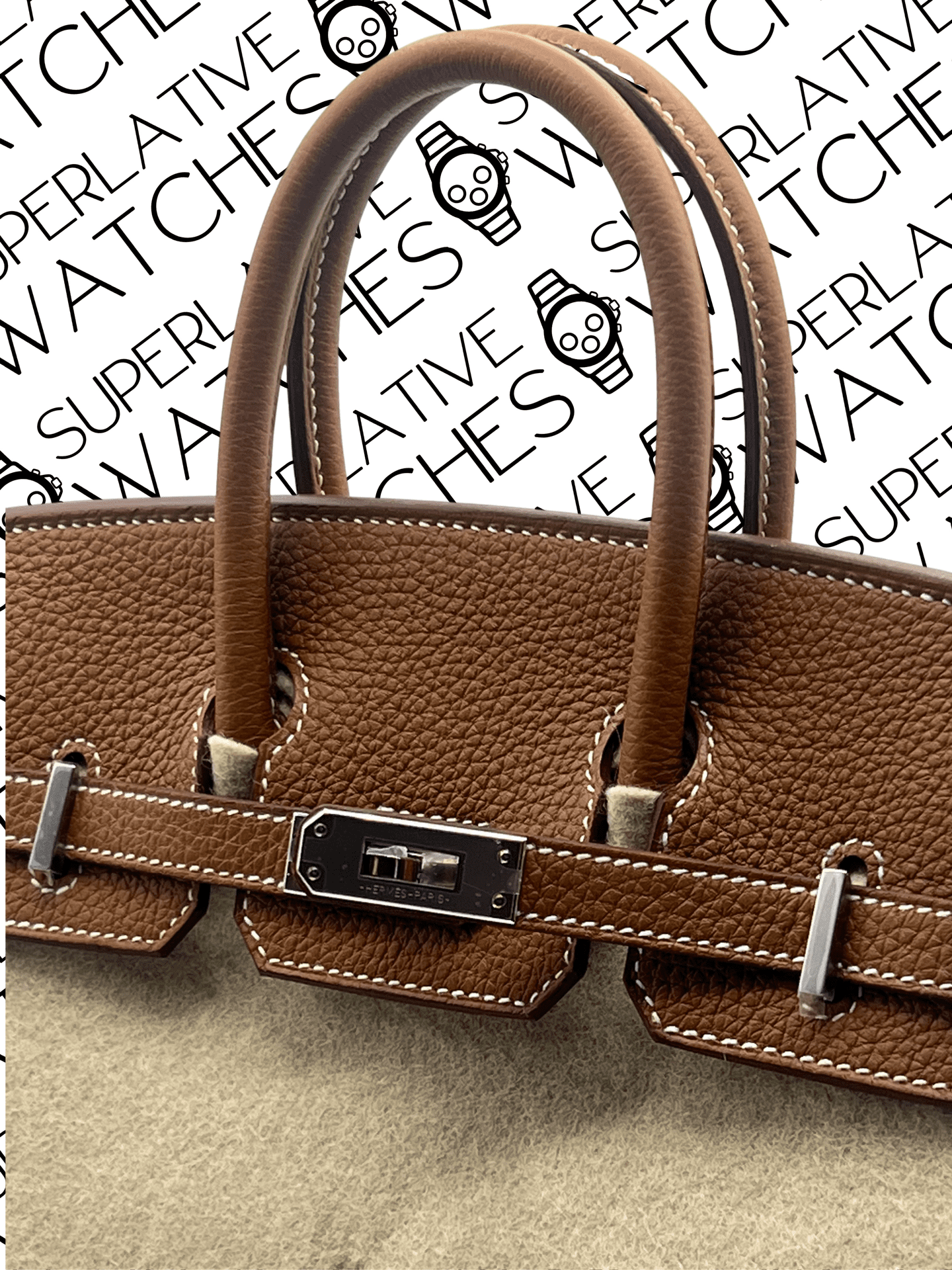 Hermès Birkin 30 / Gold / Togo / Palladium Hardware - Imagen 3
