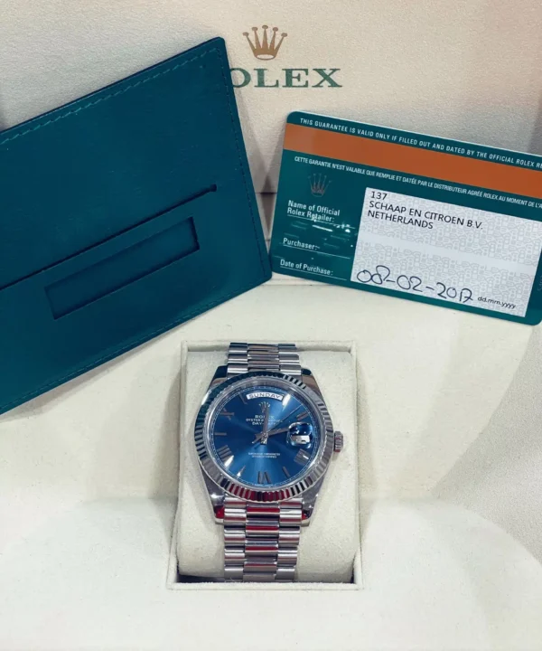 Rolex Day-Date oro blanco y esfera azul / 228239 / 2017 - Imagen 3