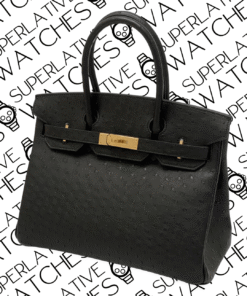 Hermès Birkin 30 piel de Avestruz / Color Negro / Gold Hardware