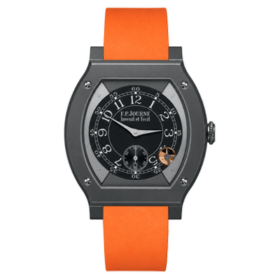 Reloj F.P. Journe con correa naranja y fondo transparente