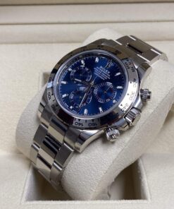 Alternative view of Rolex Daytona Oro Blanco / Blue Dial / 116509 / 2022