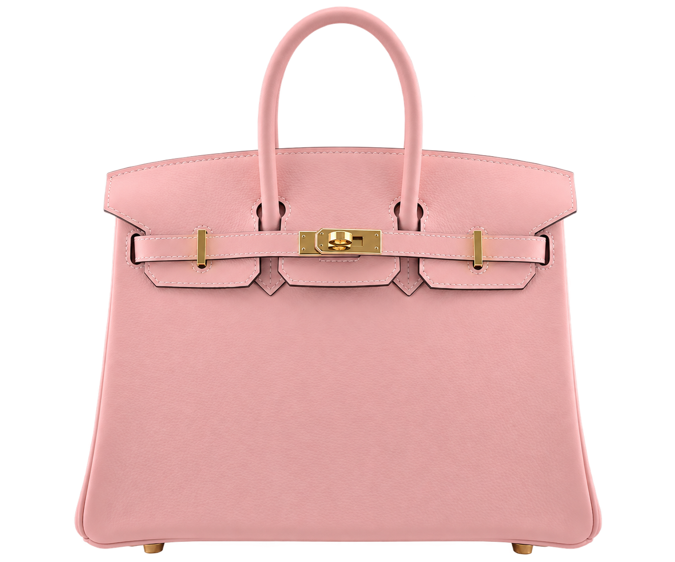 Bolso Hermès Birkin 25 rosa con herrajes dorados