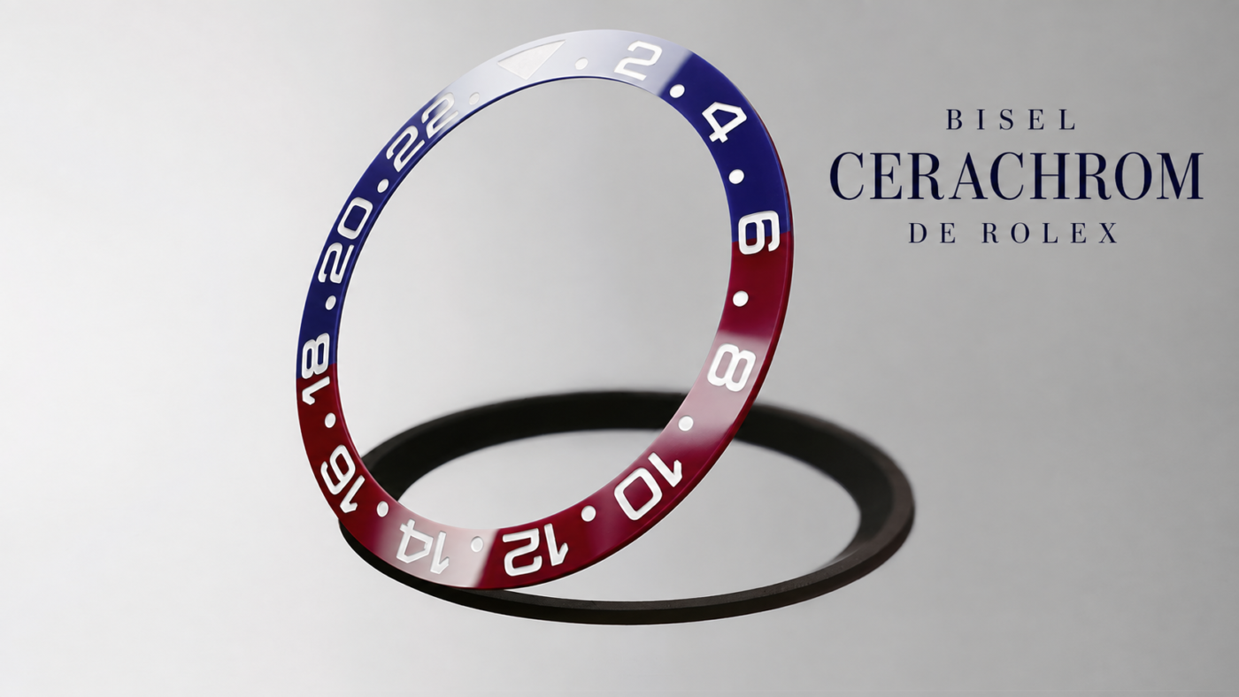 Composición del bisel Cerachrom azul y rojo de Rolex