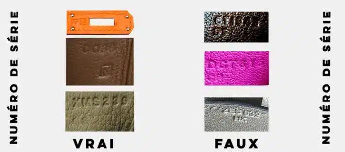 Comparación de códigos Hermès originales y no originales