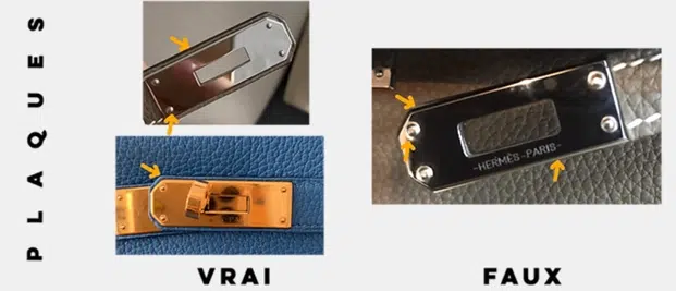 Comparación de cierres Hermès originales y no originales