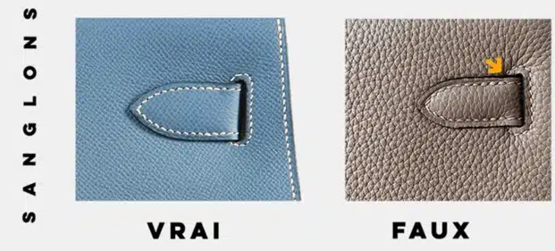 Comparación de correas de cierre Hermès originales y no originales