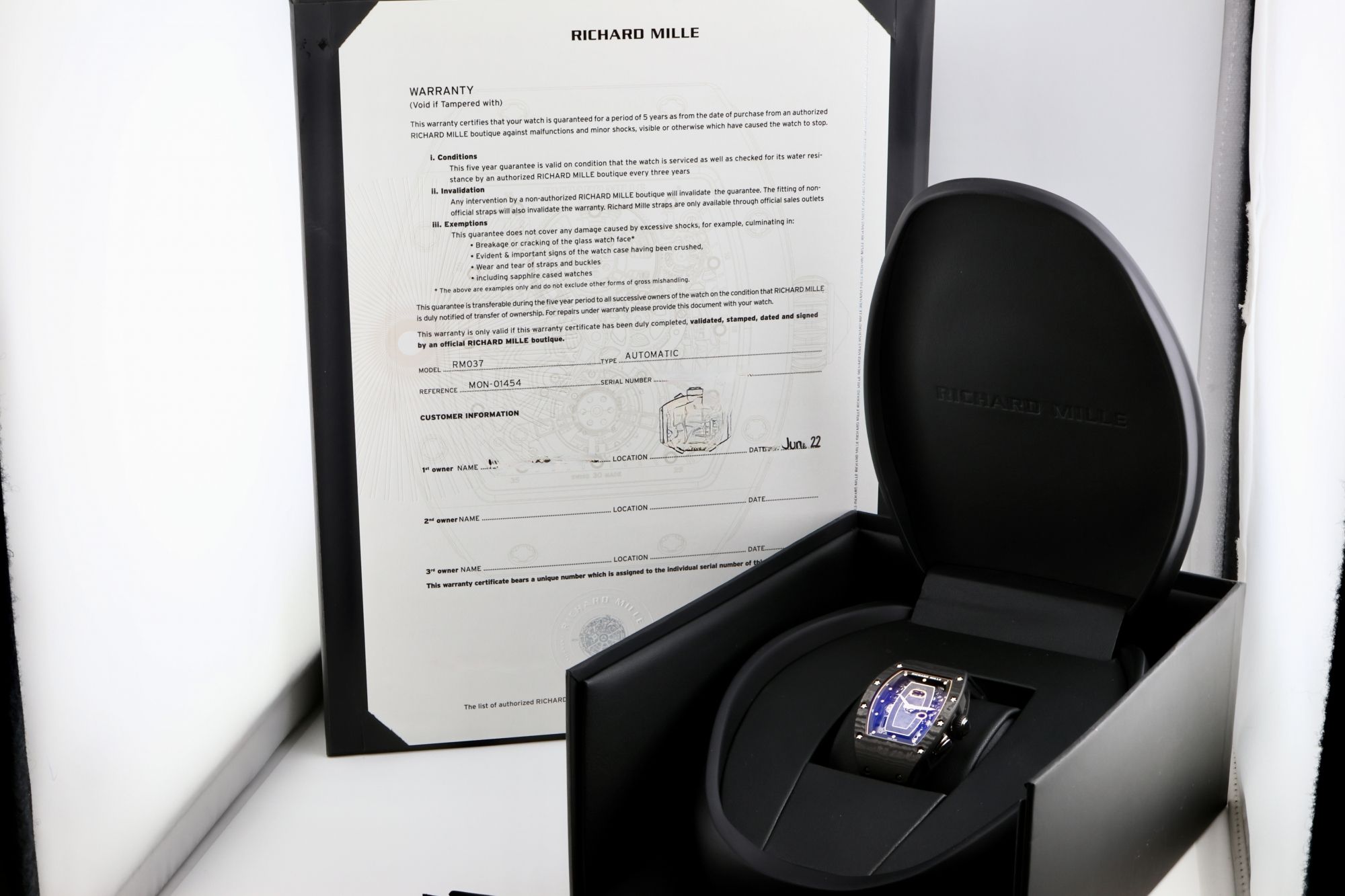 Richard Mille RM 037 con caja y certificado de garantía