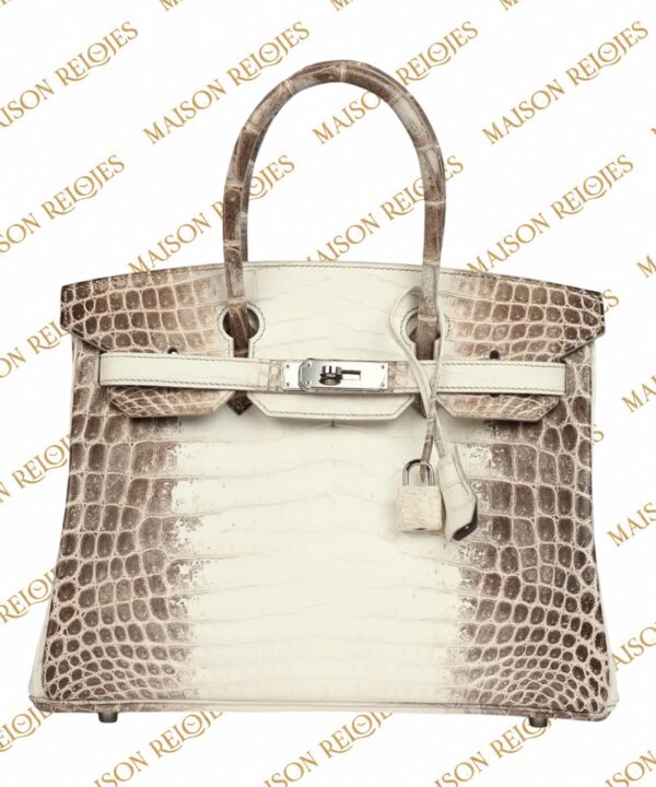 Hermès Birkin 30 Himalaya en cocodrilo Niloticus con herrajes de paladio PHW — vista frontal