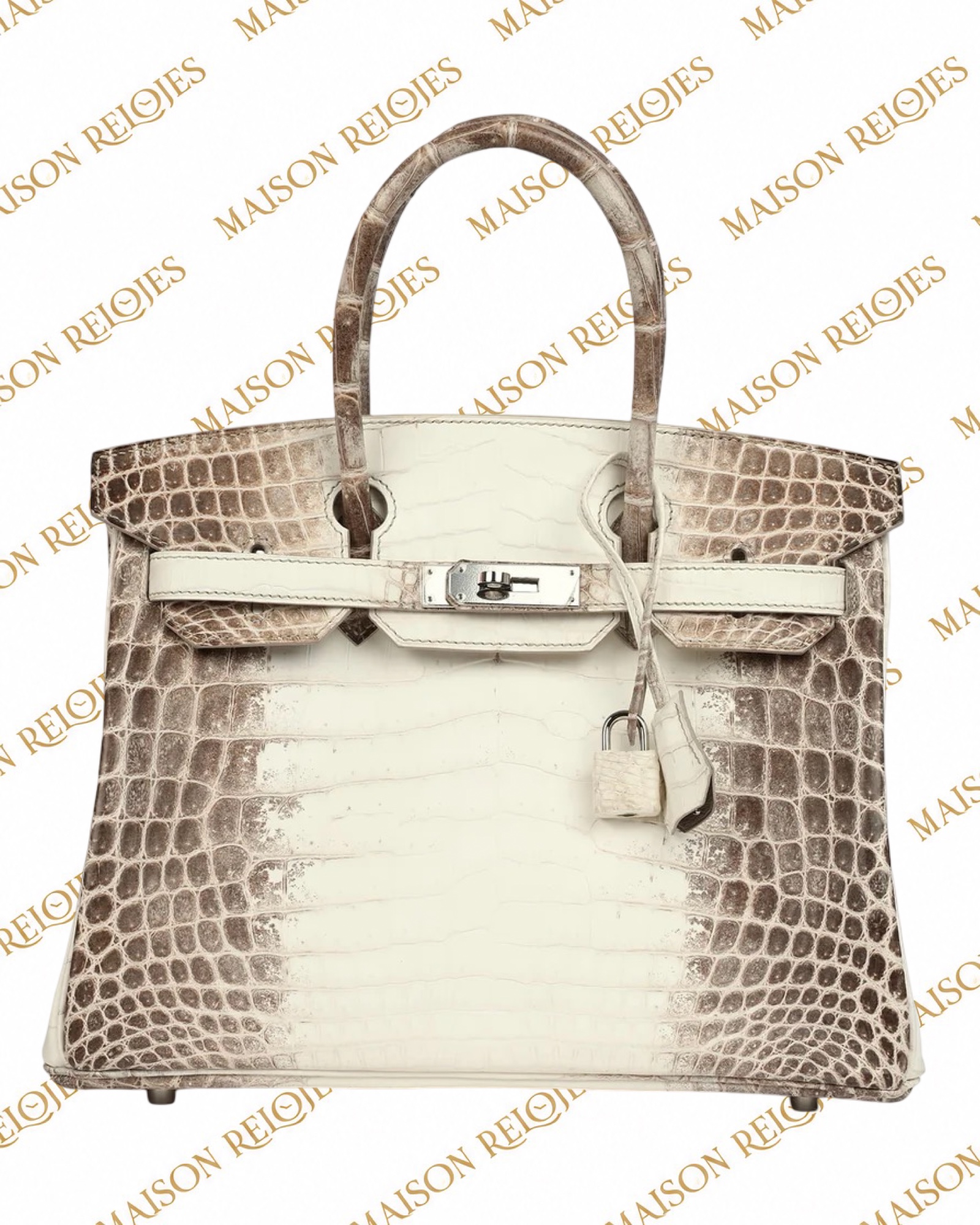 Hermès Birkin 30 Himalaya en cocodrilo Niloticus con herrajes de paladio PHW — vista frontal