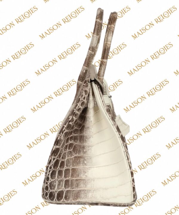 Hermès Birkin 30 Himalaya de cocodrilo Niloticus con herrajes PHW — vista lateral