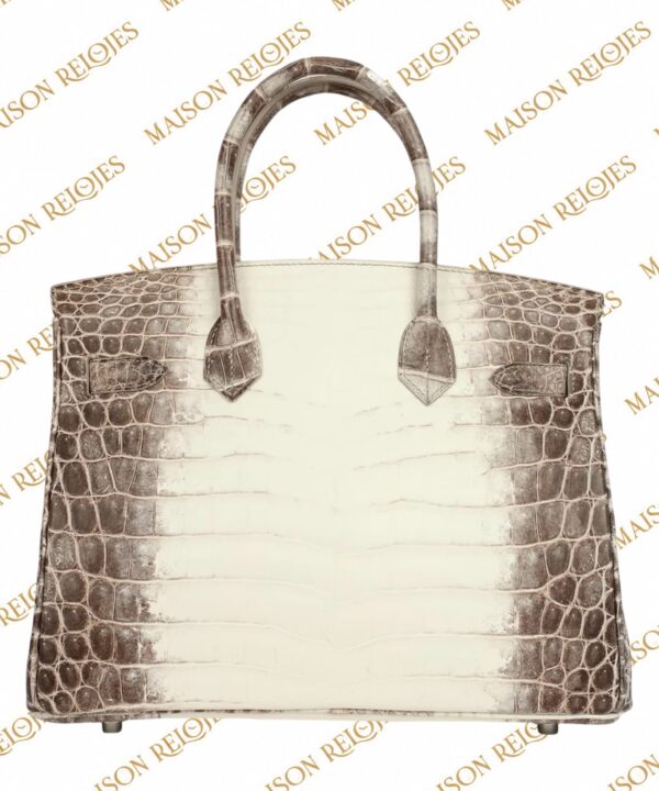 Hermès Birkin 30 Himalaya de cocodrilo Niloticus con herrajes PHW — vista trasera