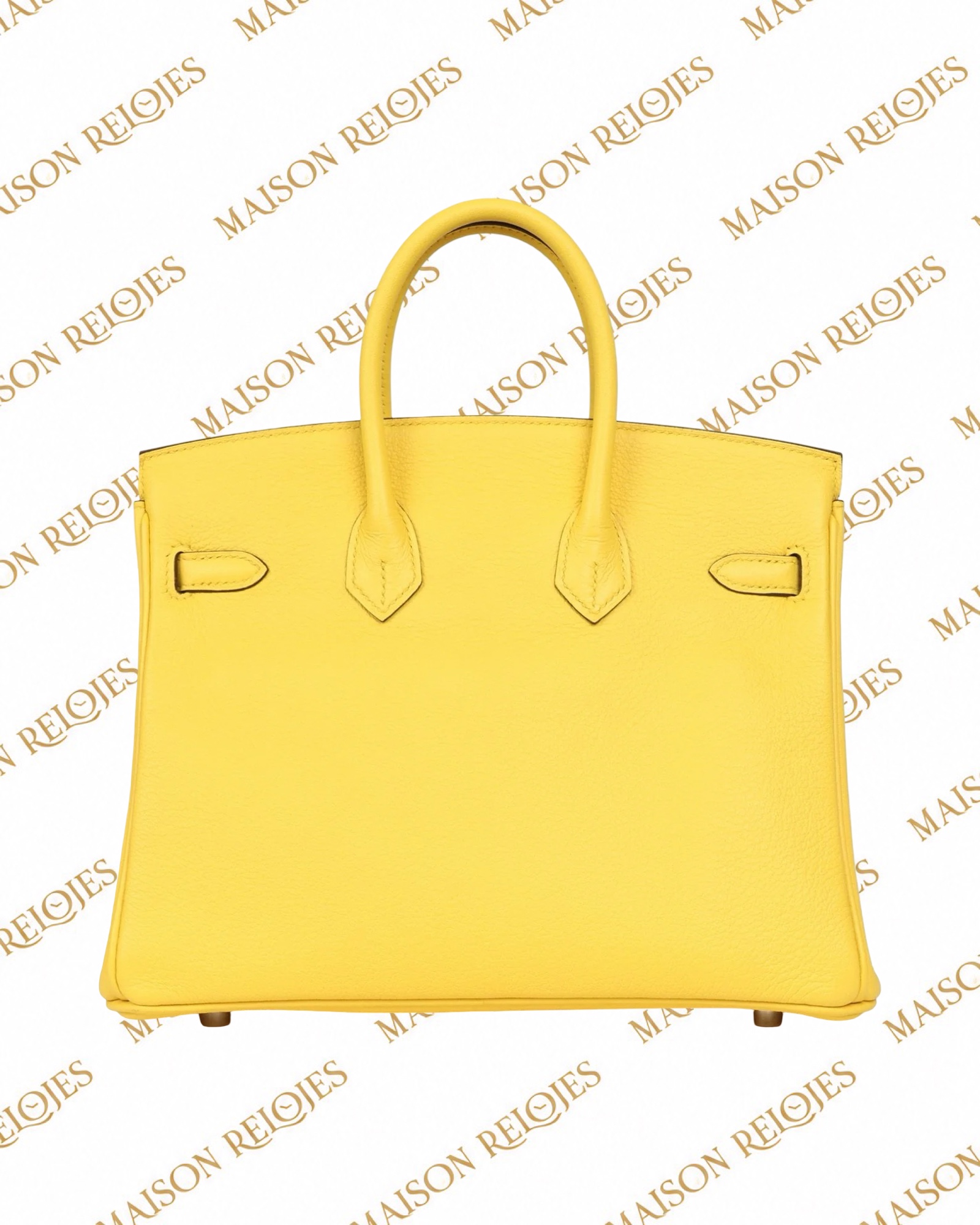 Hermès Birkin 25 Jaune de Naples Novillo PHW — vista trasera