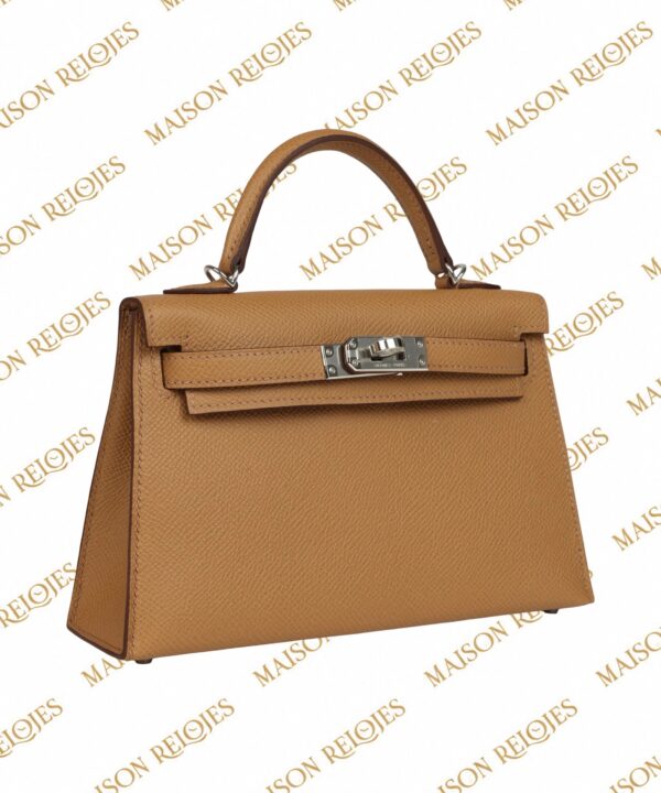 Hermès Mini Kelly 20 Sellier Biscuit Epsom PHW — vista lateral