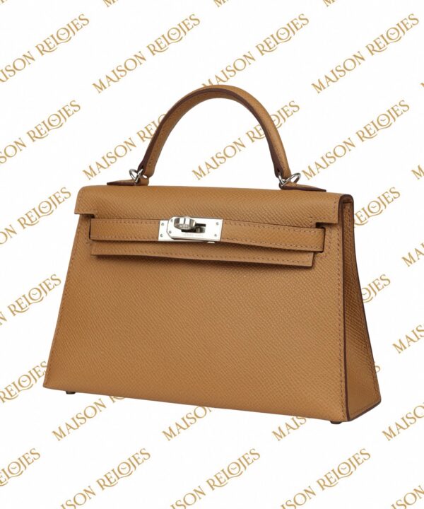 Hermès Mini Kelly 20 Sellier / Biscuit / Epsom / PHW - Imagen 4