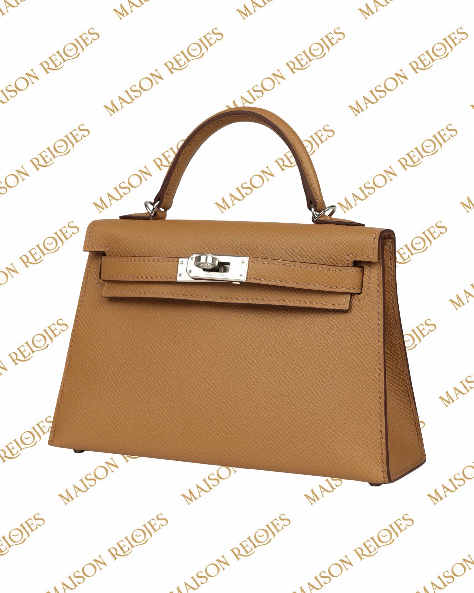 Hermès Mini Kelly 20 Sellier / Biscuit / Epsom / PHW - Imagen 4