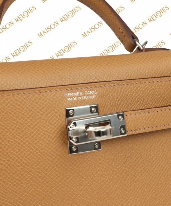Hermès Mini Kelly 20 Sellier / Biscuit / Epsom / PHW - Imagen 7