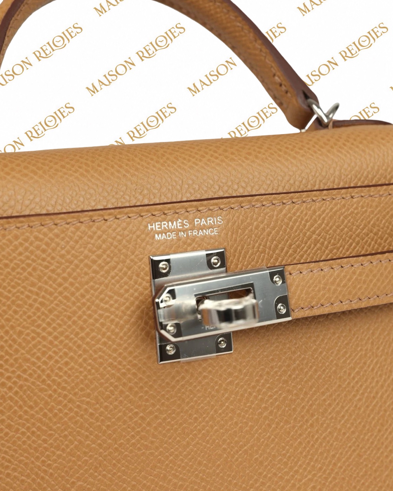 Hermès Mini Kelly 20 Sellier / Biscuit / Epsom / PHW - Imagen 7