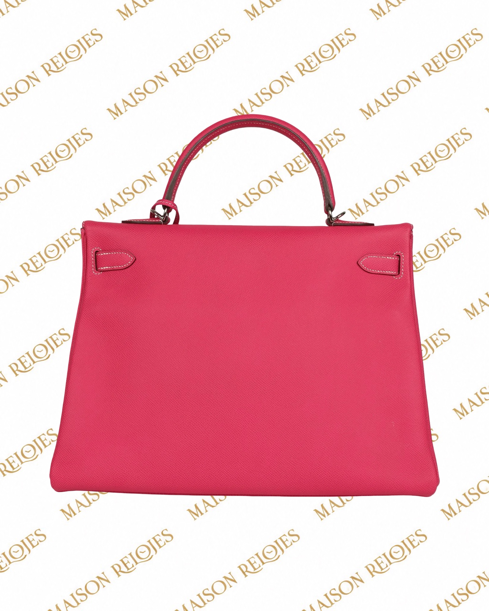 Hermès Candy Kelly 35 Retourne Rose Tyrien en piel Epsom con herrajes de paladio PHW Pre-Owned — vista trasera
