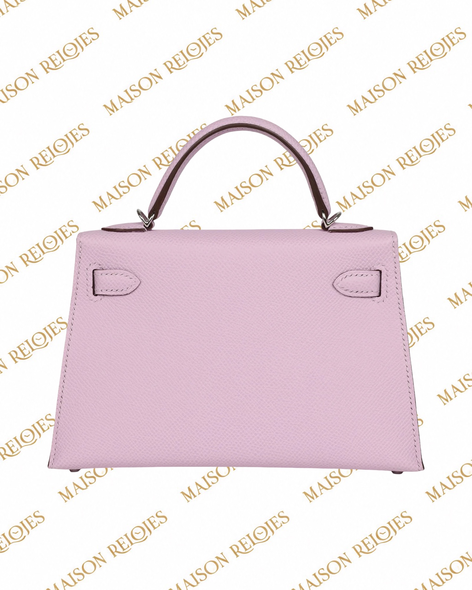 Hermès Mini Kelly 20 Sellier Guimauve en piel Epsom con herrajes de paladio PHW — vista trasera