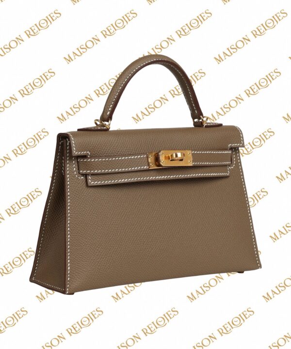 Hermès Mini Kelly 20 Sellier / Étoupe / Epsom / GHW - Imagen 2