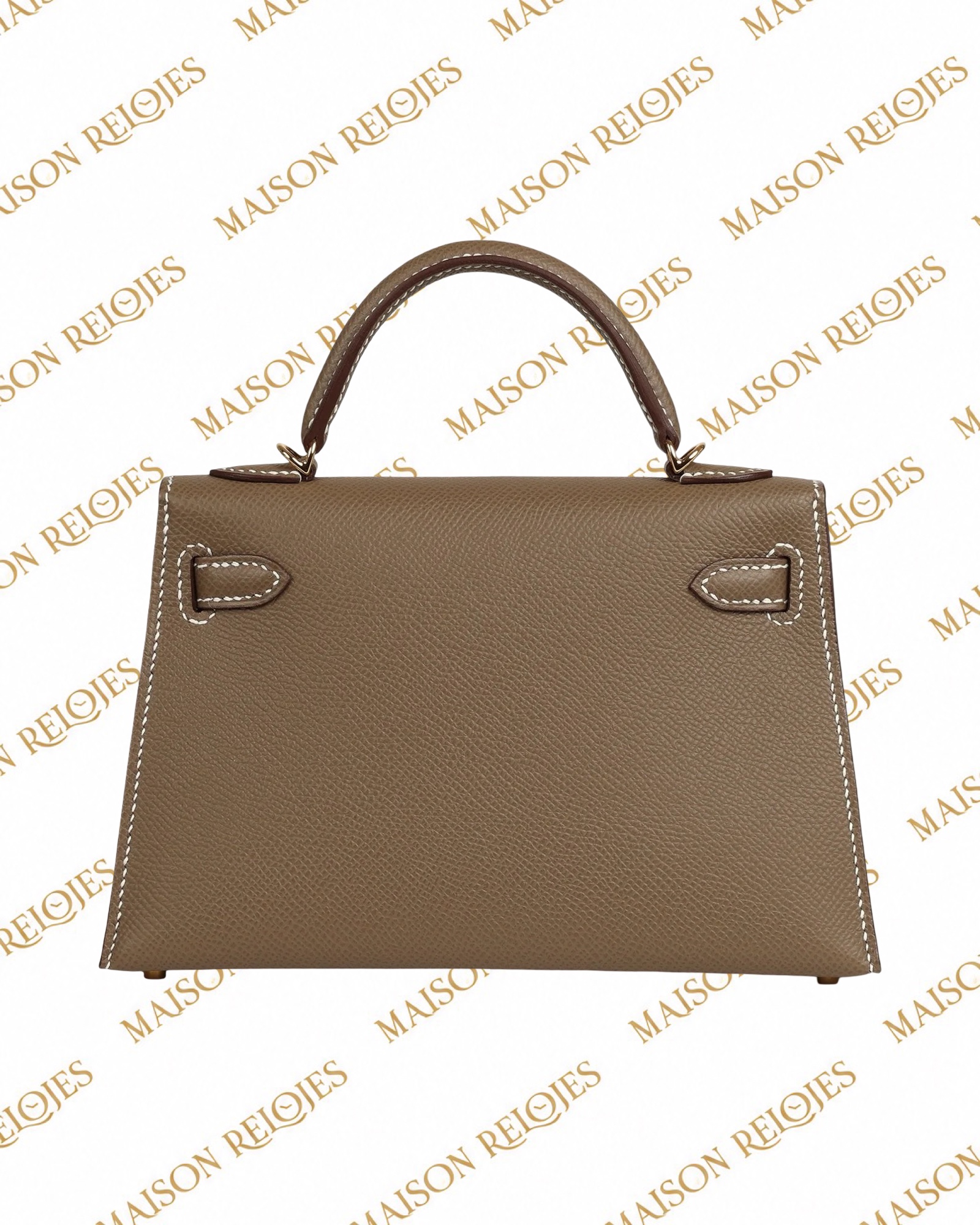 Hermès Mini Kelly 20 Sellier / Étoupe / Epsom / GHW - Imagen 4