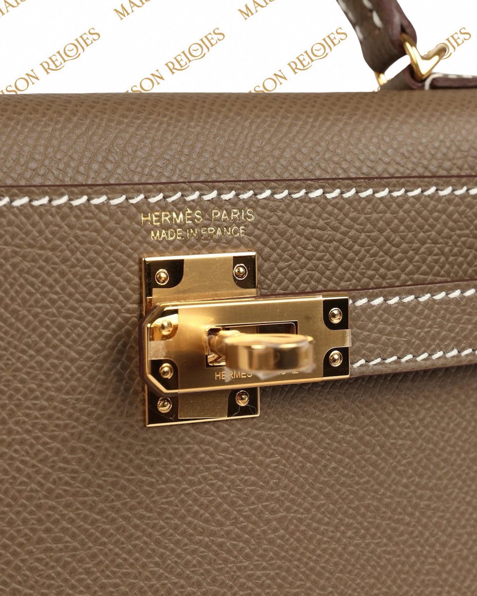 Hermès Mini Kelly 20 Sellier / Étoupe / Epsom / GHW - Imagen 6