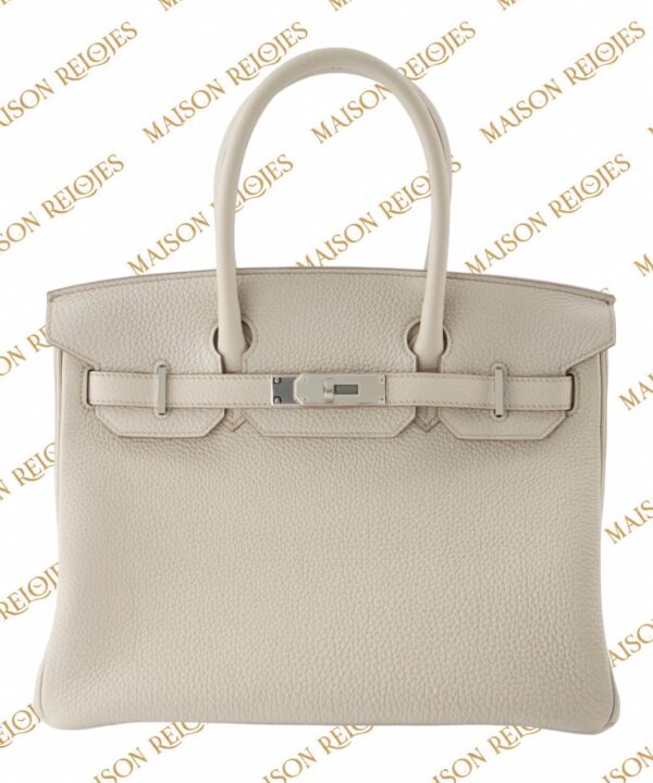 Hermès Birkin 30 Béton en piel Togo con herrajes de paladio — vista frontal