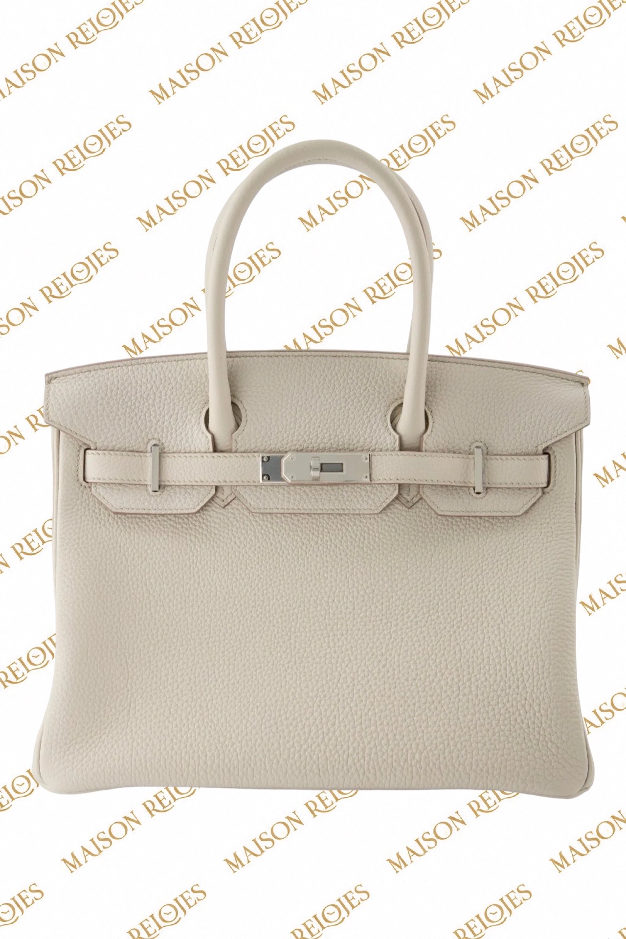 Hermès Birkin 30 Béton en piel Togo con herrajes de paladio — vista frontal