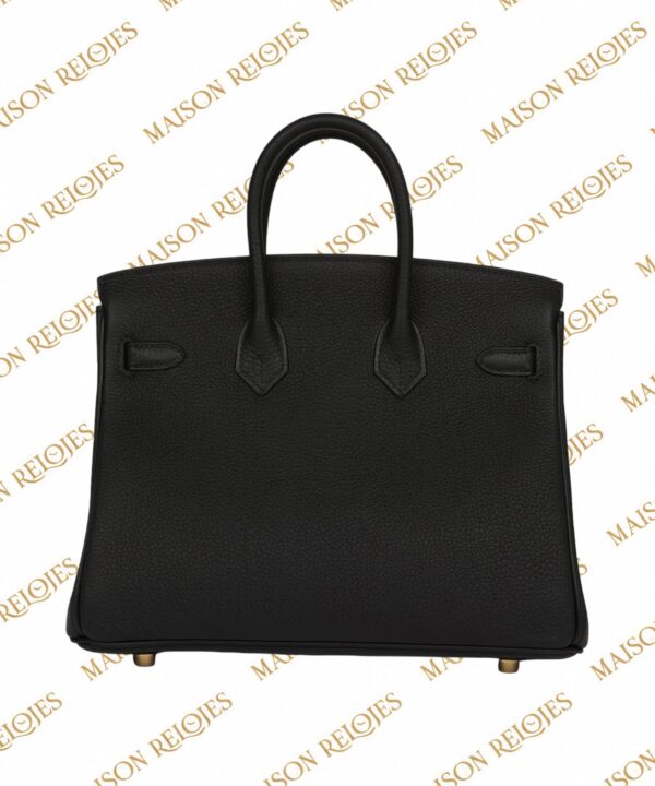 Hermès Birkin 25 Black en piel Togo con herrajes Dorados (GHW): vista trasera