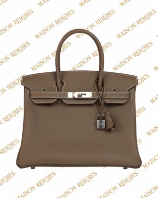 Hermès Birkin 25 Étoupe en piel Togo con herrajes Paladio (PHW): vista frontal