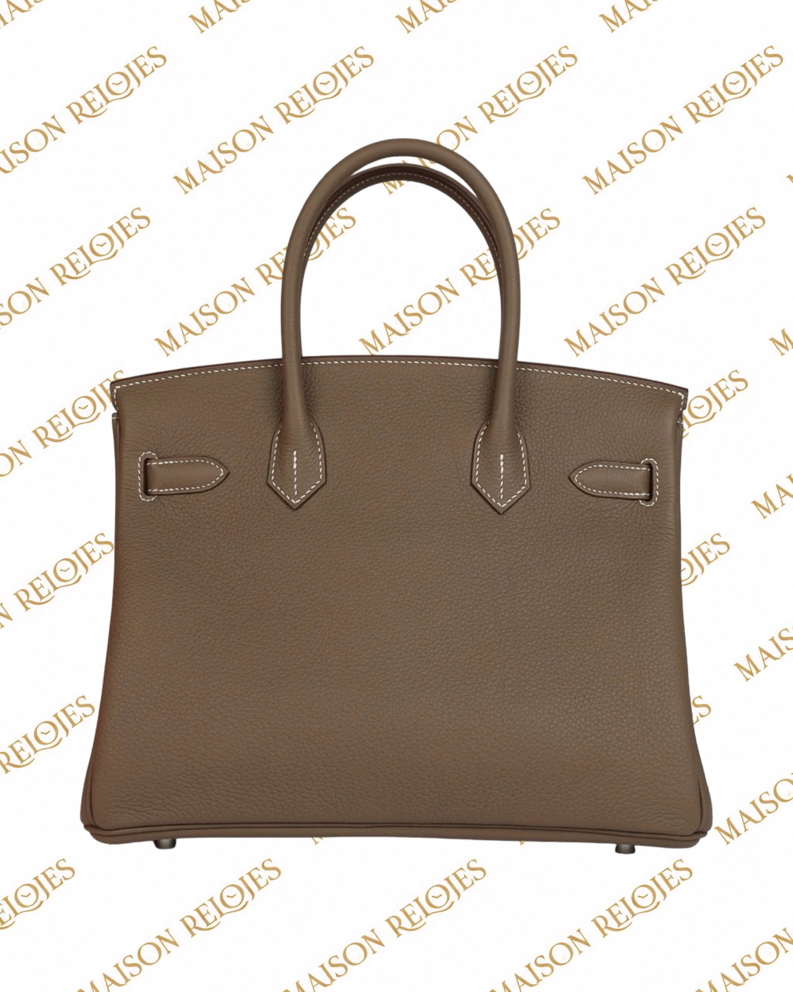 Hermès Birkin 25 Étoupe en piel Togo con herrajes Paladio (PHW): vista trasera