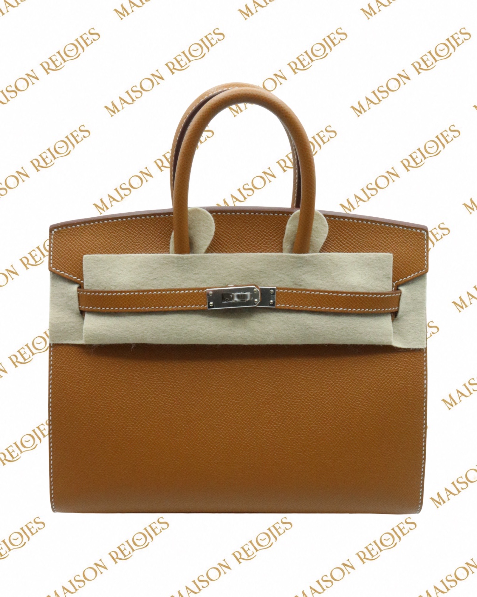 Hermès Birkin 25 · Gold · Epsom · PHW — vista frontal