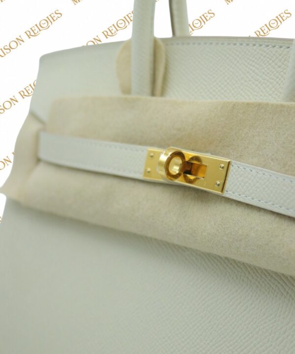 Hermès Birkin 25 Sellier / Craie / Epsom / GHW - Imagen 9