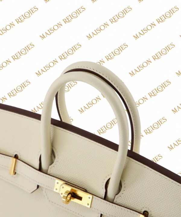Hermès Birkin 25 Sellier / Nata / Epsom / GHW - Imagen 5