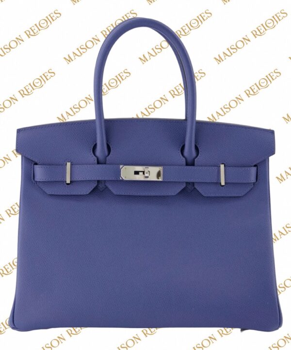 Hermès Birkin 30 · Bleu Brighton · Epsom · PHW — vista frontal