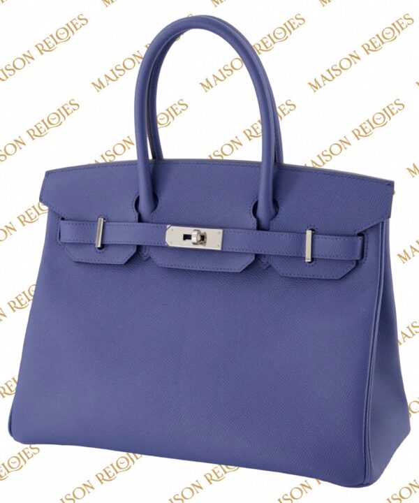 Hermès Birkin 30 / Bleu Brighton / Epsom / PHW - Imagen 4