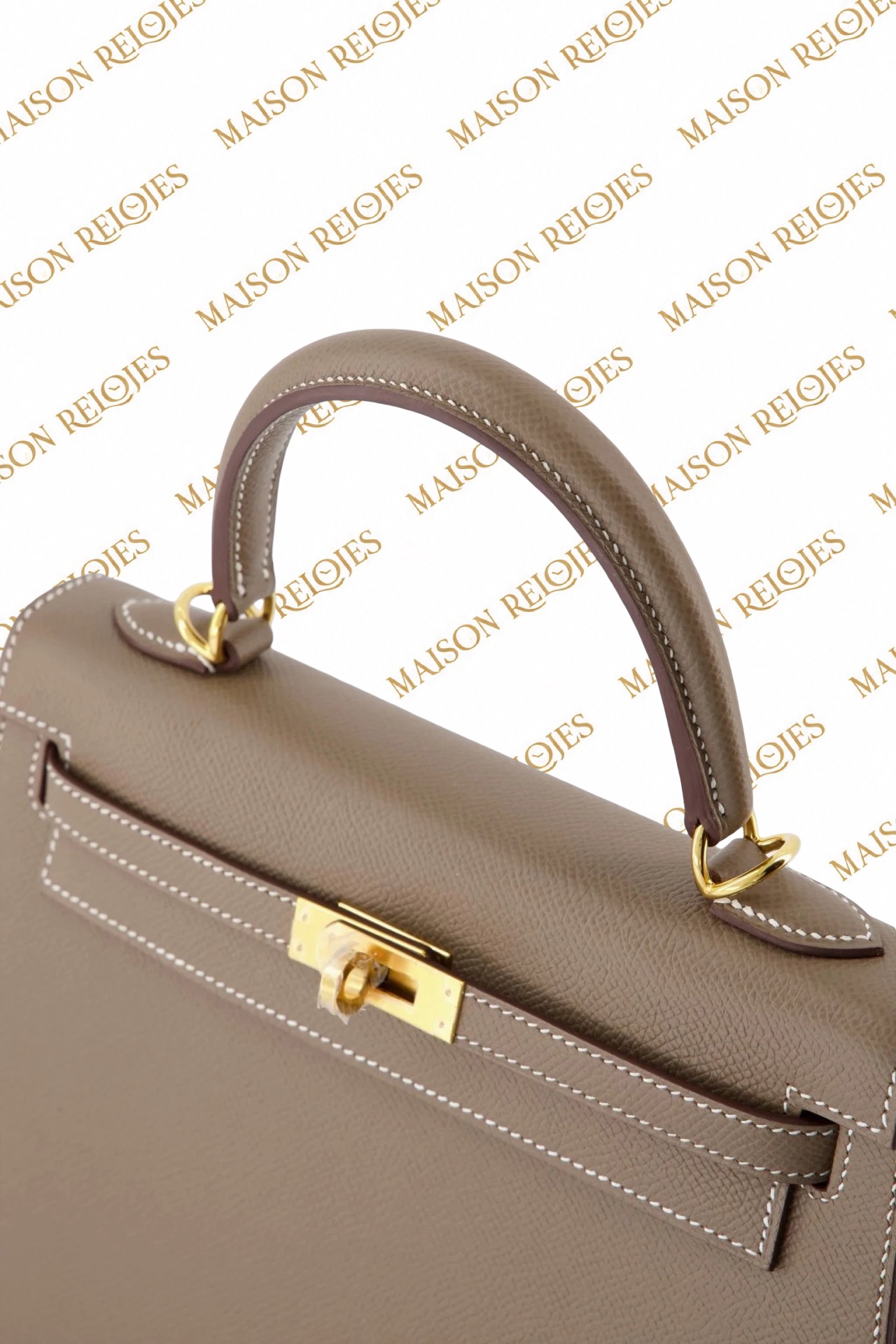 Hermès Kelly 25 Sellier / Étoupe / Epsom / GHW - Imagen 4