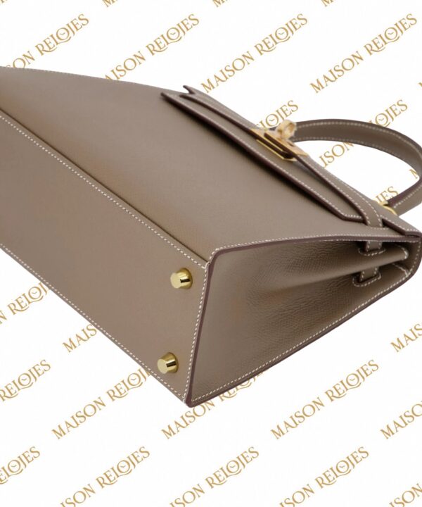 Hermès Kelly 25 Sellier / Étoupe / Epsom / GHW - Imagen 5