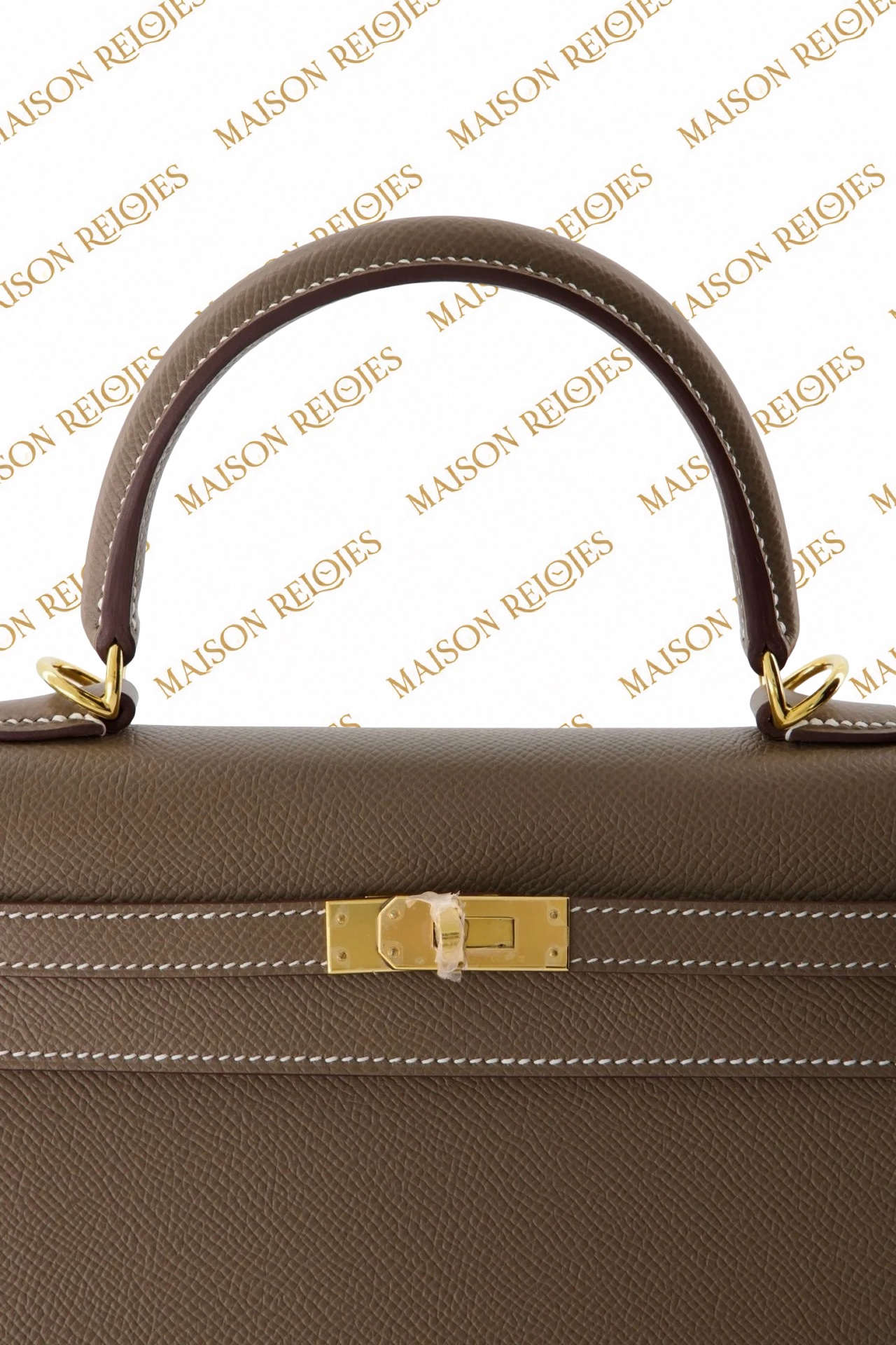 Hermès Kelly 25 Sellier / Étoupe / Epsom / GHW - Imagen 6