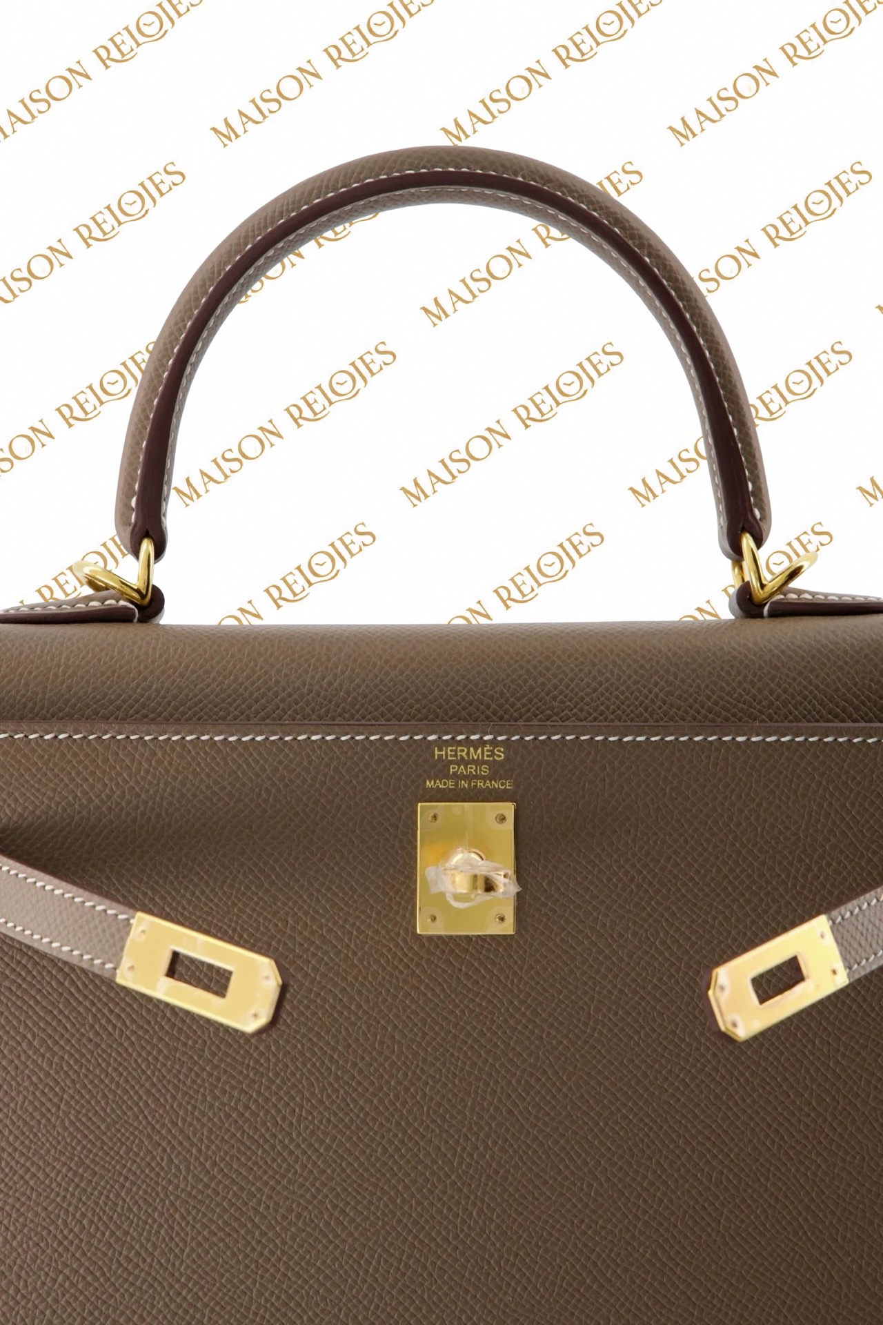 Hermès Kelly 25 Sellier / Étoupe / Epsom / GHW - Imagen 7