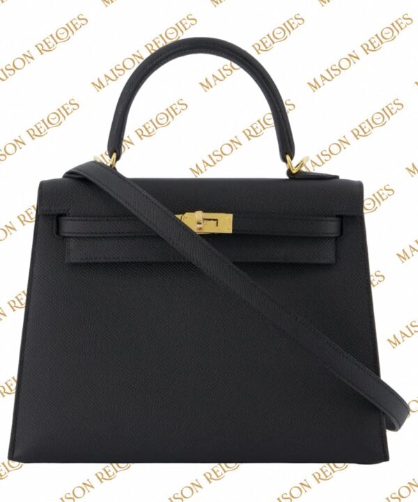 Alternative view of Hermès Kelly 25 Sellier / Noir / Epsom / GHW