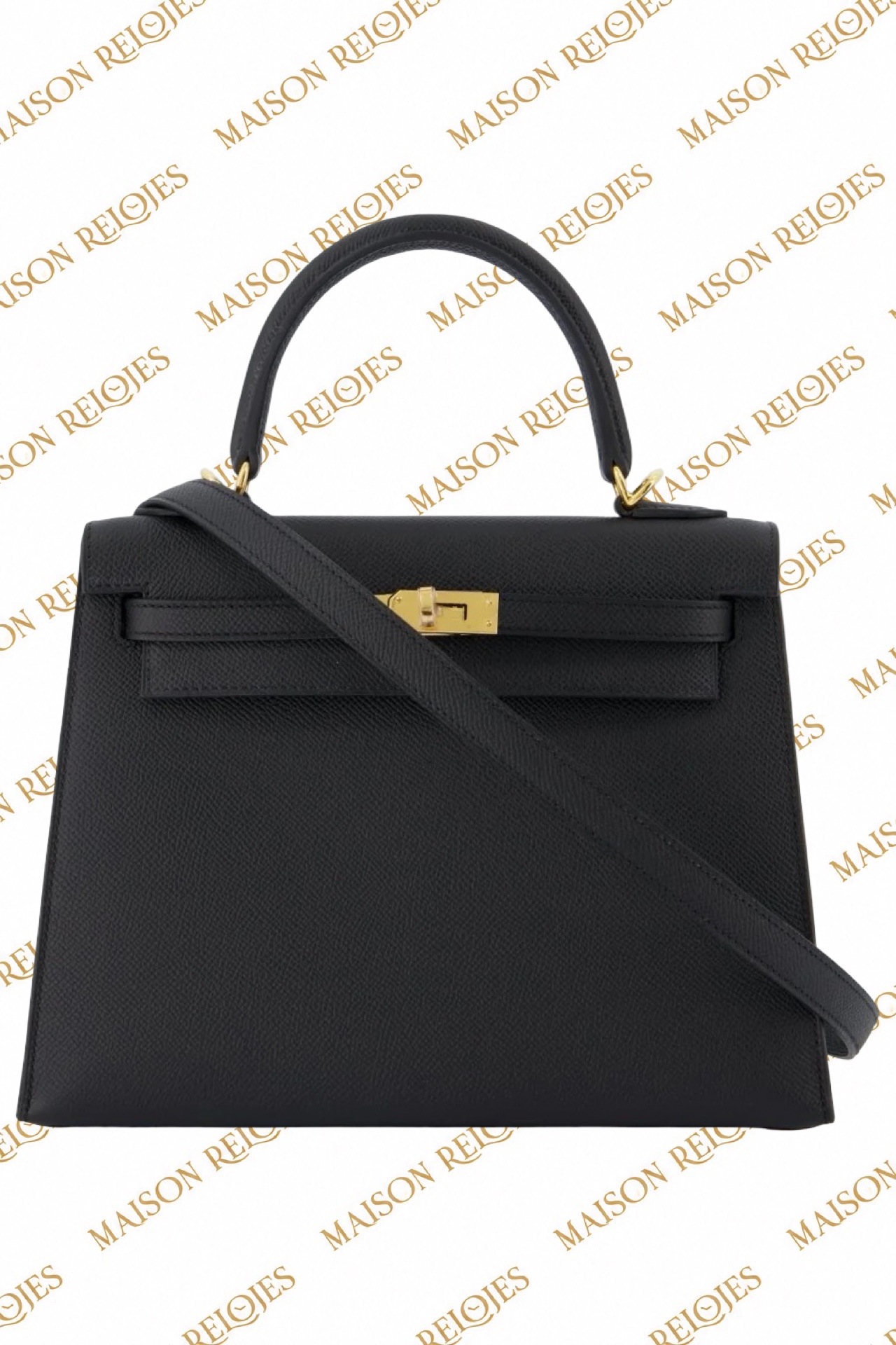 Hermès Kelly 25 Sellier / Noir / Epsom / GHW - Imagen 2