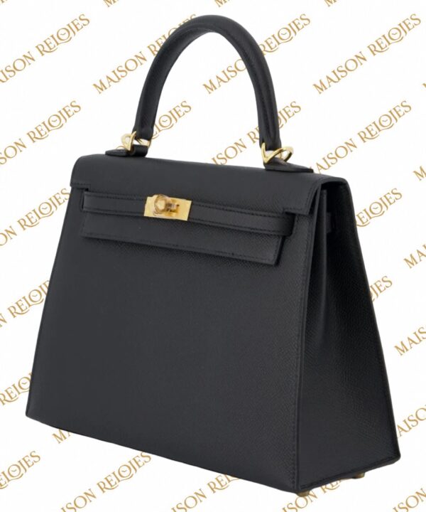 Hermès Kelly 25 Sellier / Noir / Epsom / GHW - Imagen 4