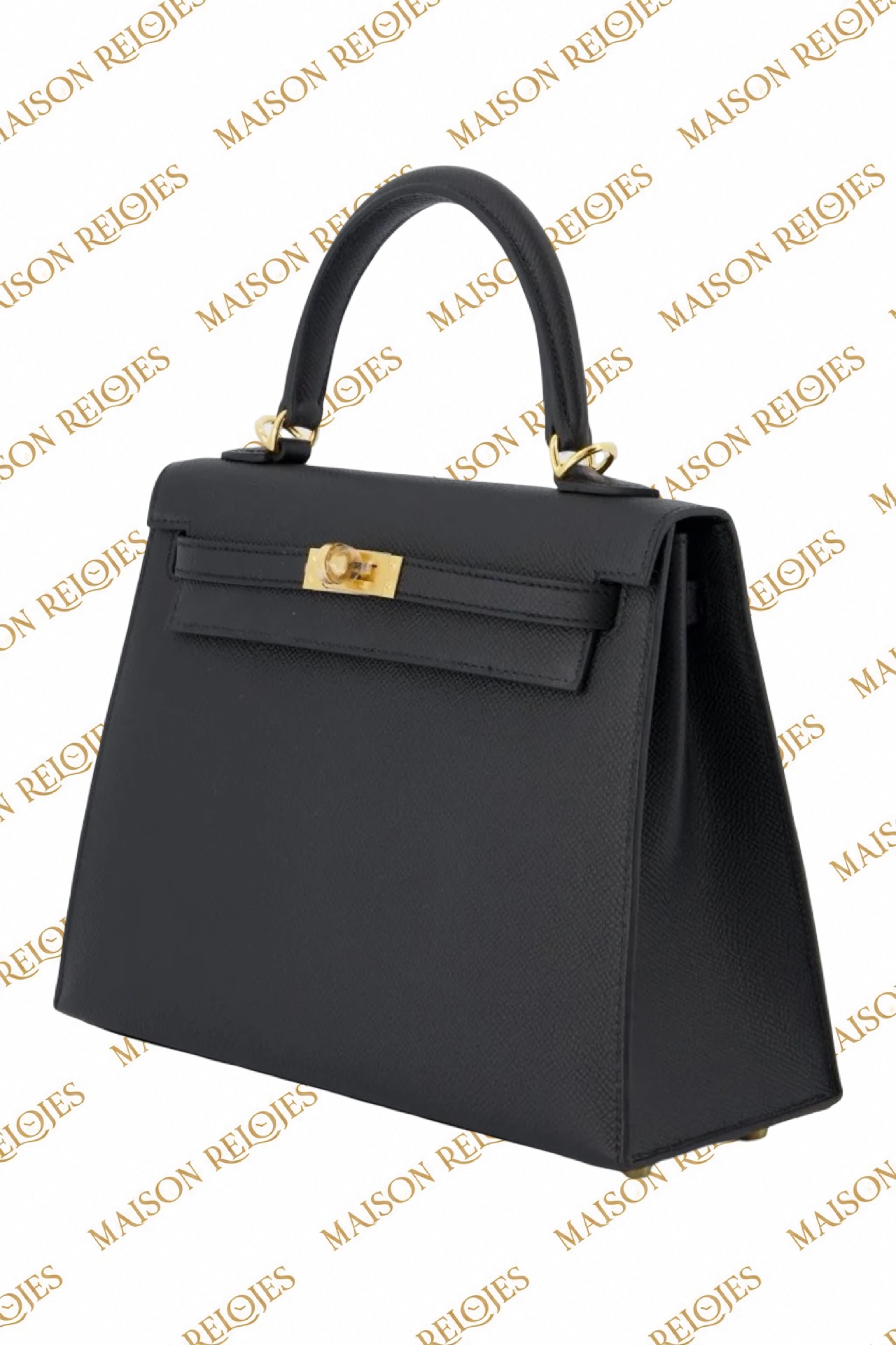 Hermès Kelly 25 Sellier / Noir / Epsom / GHW - Imagen 4
