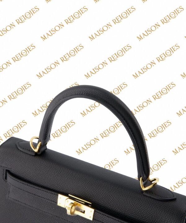 Hermès Kelly 25 Sellier / Noir / Epsom / GHW - Imagen 5