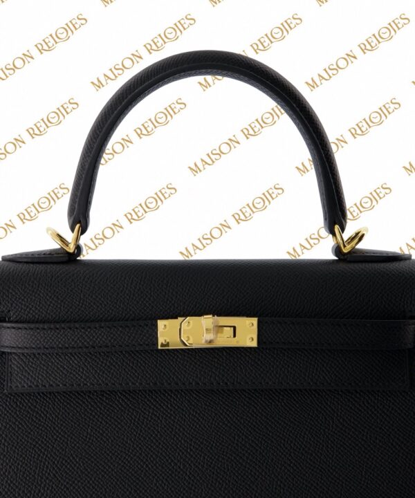 Hermès Kelly 25 Sellier / Noir / Epsom / GHW - Imagen 6
