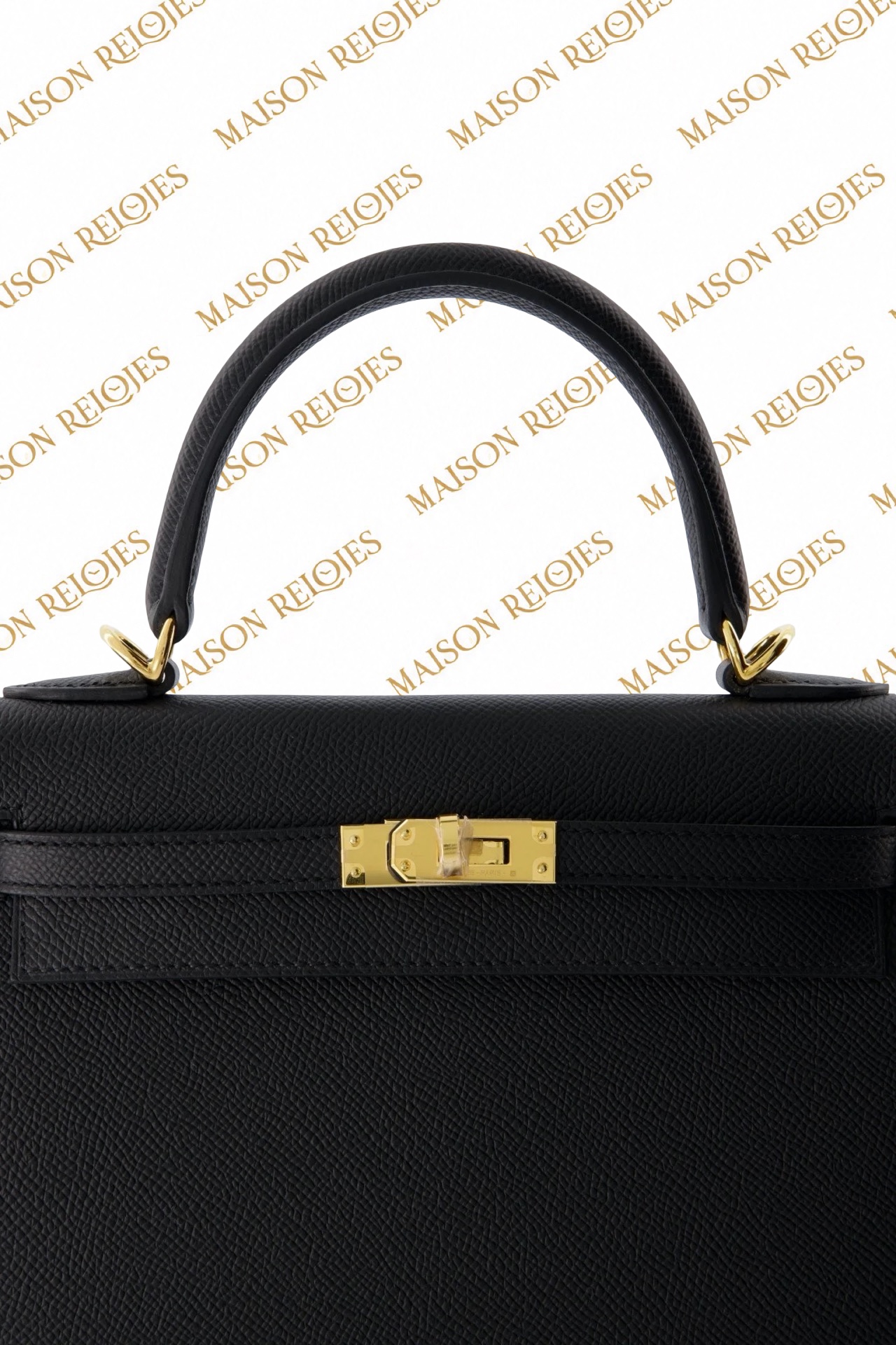 Hermès Kelly 25 Sellier / Noir / Epsom / GHW - Imagen 6