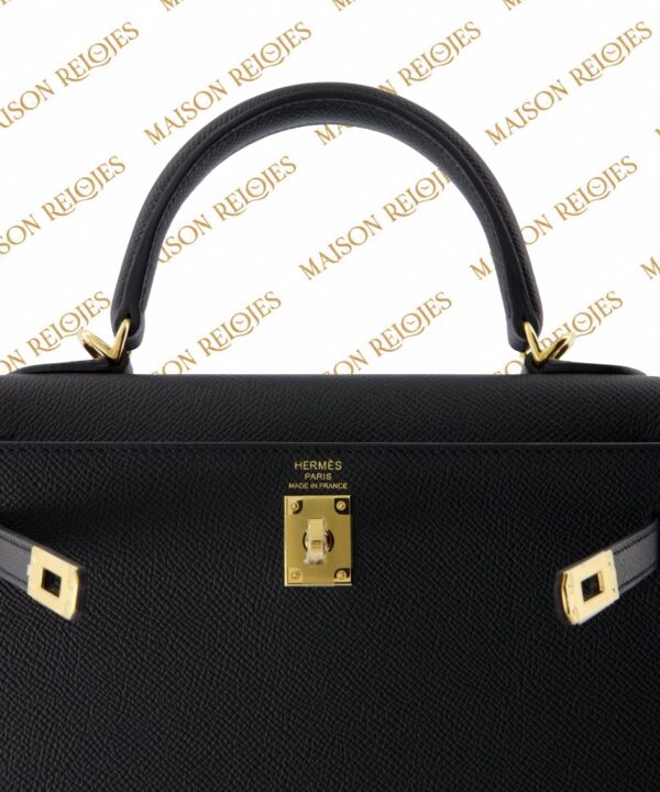 Hermès Kelly 25 Sellier / Noir / Epsom / GHW - Imagen 8