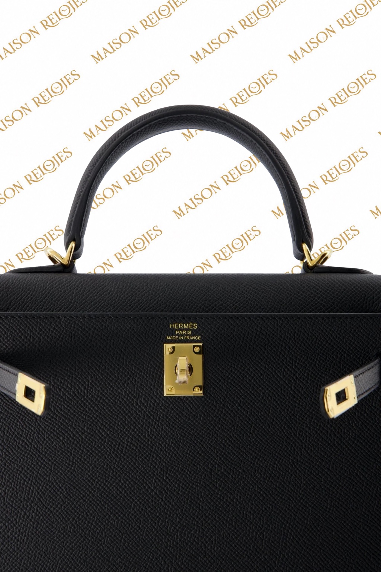 Hermès Kelly 25 Sellier / Noir / Epsom / GHW - Imagen 8